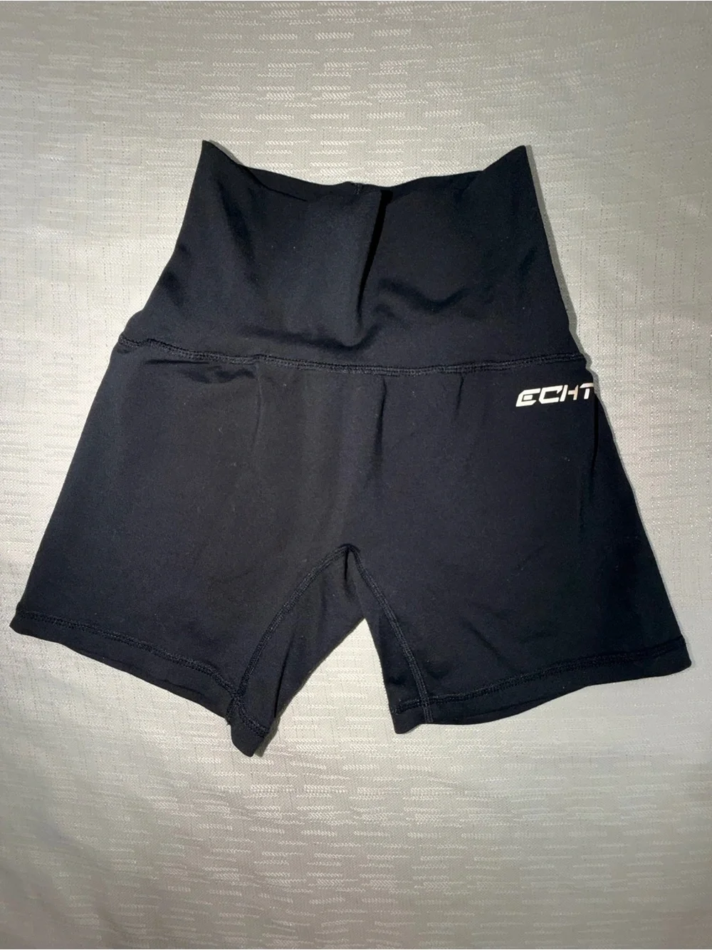 ECHT Black High-Waist Active Shorts with Logo